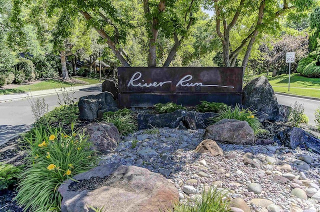 view of community sign