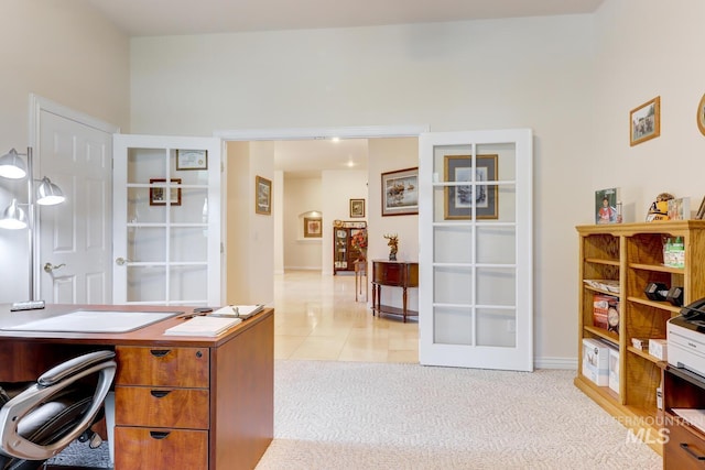1795 W Black Canyon Hwy, Emmett, ID 83617 - office area with baseboards, light tile patterned floors, and light carpet
