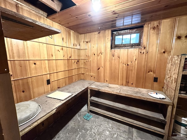 view of sauna / steam room with concrete floors