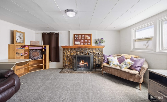 209 N Canyon St, Nampa, ID 83651 - carpeted living room with a fireplace