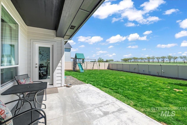 1499 W Blue Downs St, Meridian, ID 83642 - view of patio / terrace featuring a playground