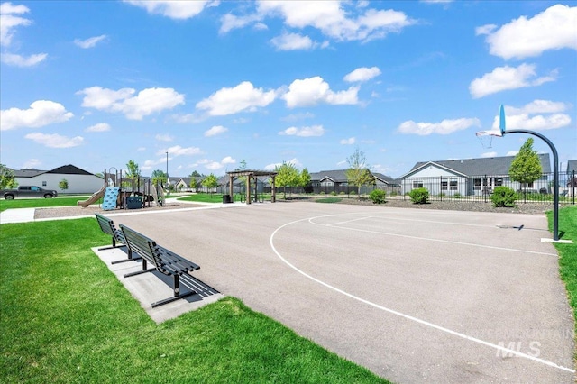 1499 W Blue Downs St, Meridian, ID 83642 - view of sport court with community basketball court and a residential view