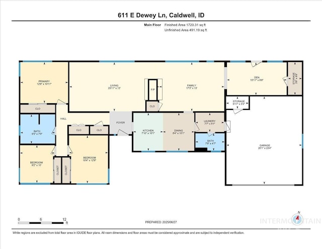 611 E Dewey Ln, Caldwell, ID 83607 - view of floor plan / room layout