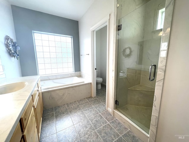 554 Valley Circle Rd, Hagerman, ID 83332 - full bathroom with toilet, a bath, a shower stall, and vanity