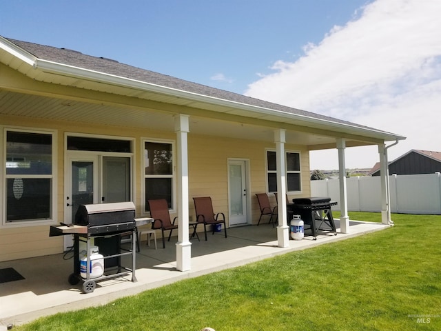 554 Valley Circle Rd, Hagerman, ID 83332 - rear view of house with a patio area and a shingled roof