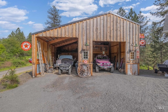 garage with a carport