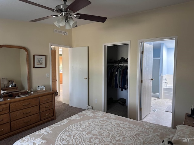 17121 Basey St, Murphy, ID 83650 - carpeted bedroom with a spacious closet, ensuite bath, a closet, and a ceiling fan