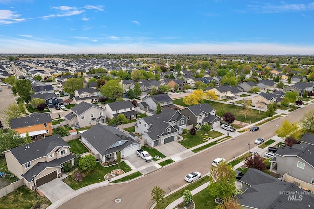 aerial view with a residential view