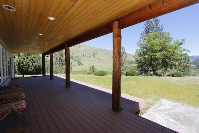 19801 Pinehaven Ln, Lenore, ID 83541 - deck with a mountain view and a yard
