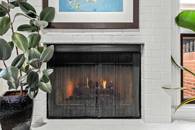 details with a fireplace