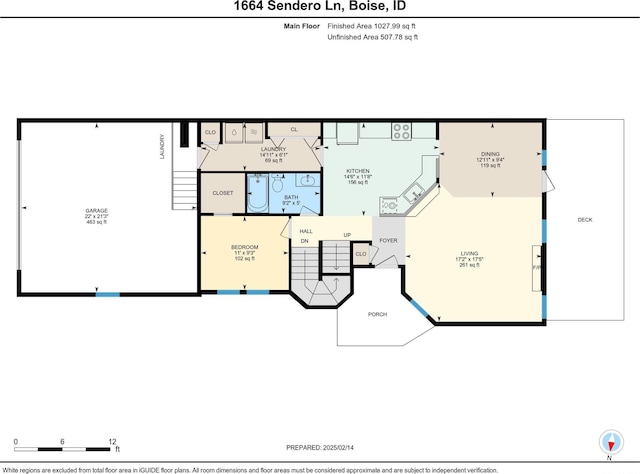 1664 E Sendero Ln, Boise, ID 83712 - floor plan / room layout