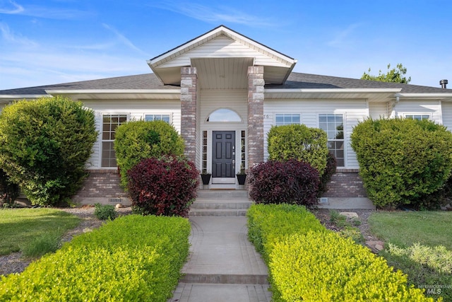 3376 E Echo Ct, Boise, ID 83712 - view of front of house featuring brick siding, a shingled roof, and crawl space
