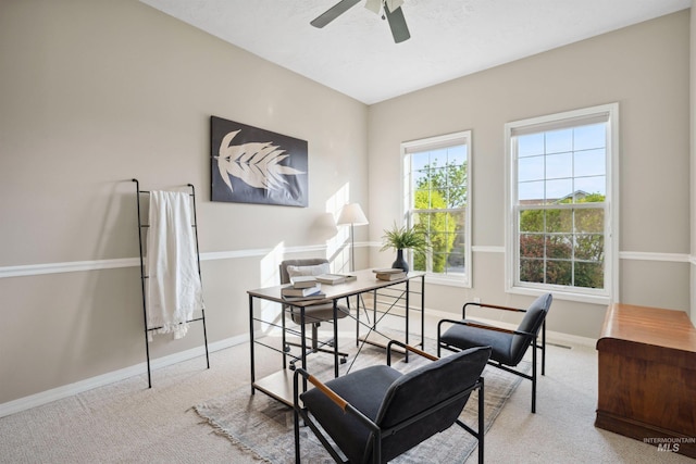 3376 E Echo Ct, Boise, ID 83712 - office with carpet, baseboards, and ceiling fan