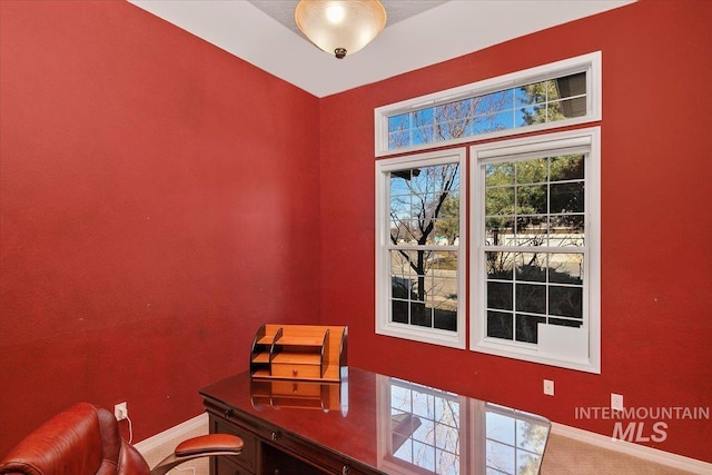 home office featuring baseboards