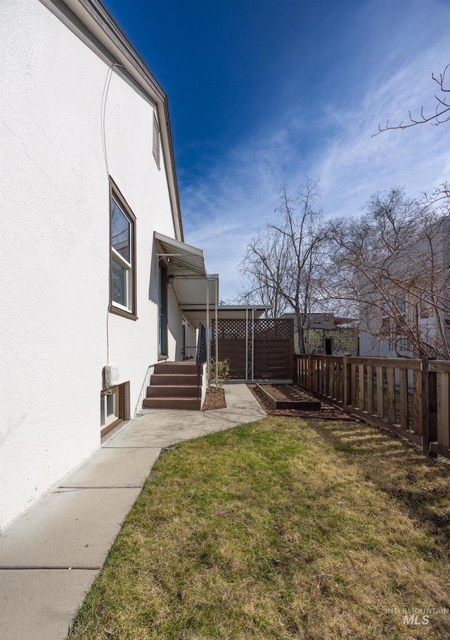 view of yard with fence