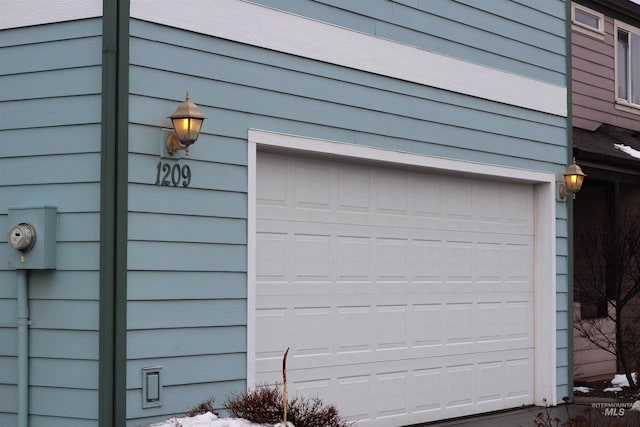 view of garage