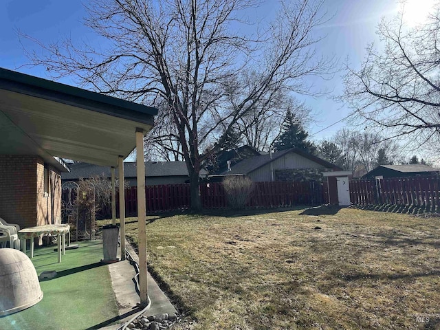 view of yard with fence