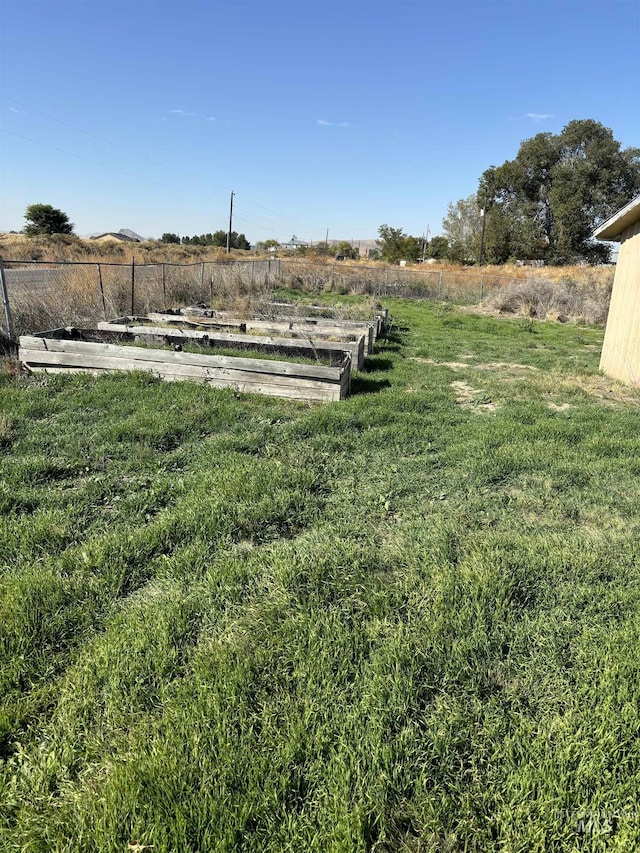 view of yard with a rural view