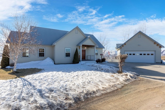 view of front of property featuring a garage