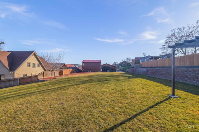 view of yard with fence