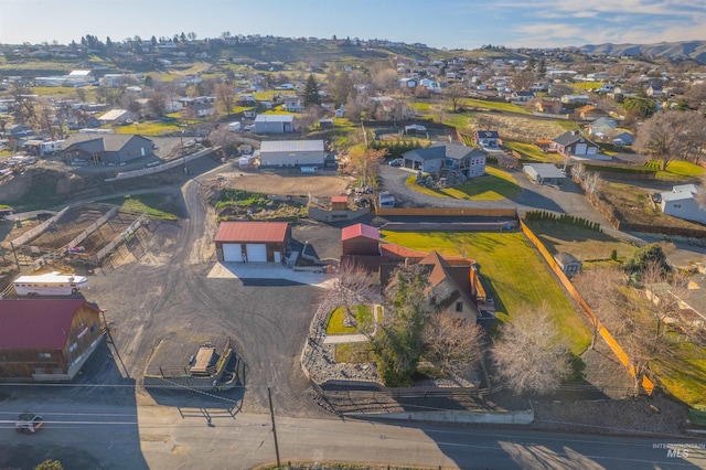 drone / aerial view with a residential view