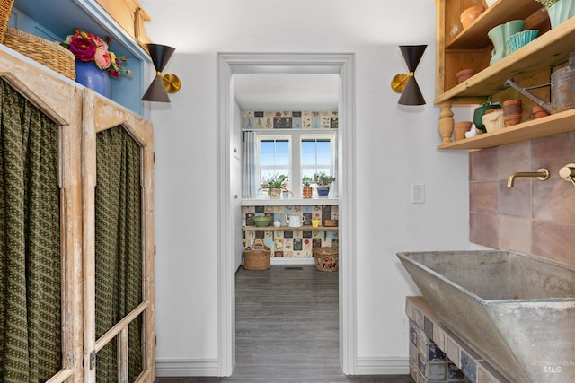 storage area with a sink