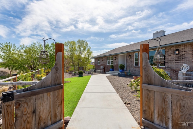 exterior space with fence