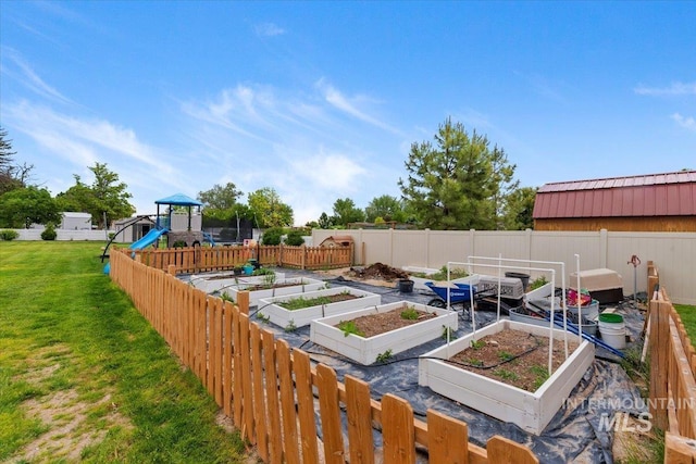 14942 Midway Rd, Nampa, ID 83651 - view of yard featuring a playground and a vegetable garden
