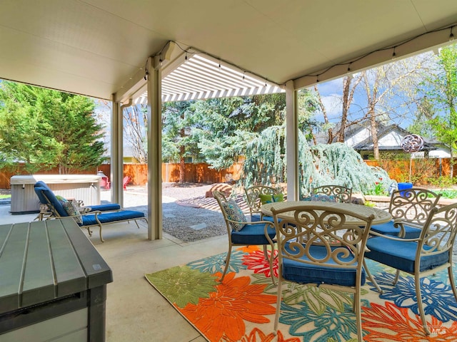 1546 N Dragonfly Ct, Eagle, ID 83616 - view of patio with a fenced backyard and a hot tub