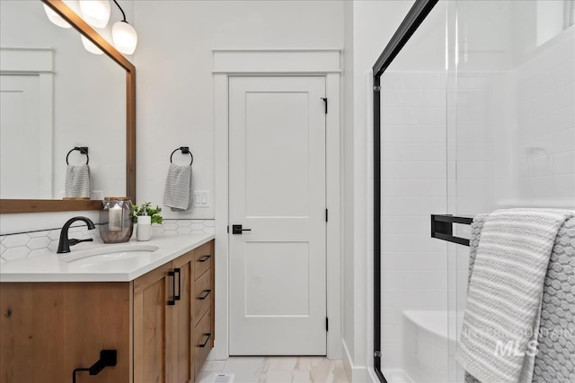 11270 S Saylis Way, Kuna, ID 83634 - bathroom featuring vanity and an enclosed shower
