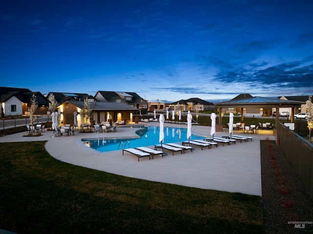11270 S Saylis Way, Kuna, ID 83634 - view of pool with a gazebo, a patio, and a residential view