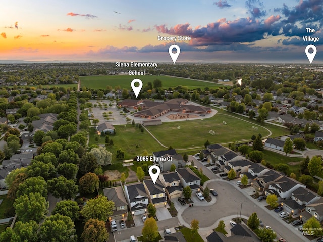 3065 E Ionia Ct, Meridian, ID 83642 - aerial view at dusk of a residential view