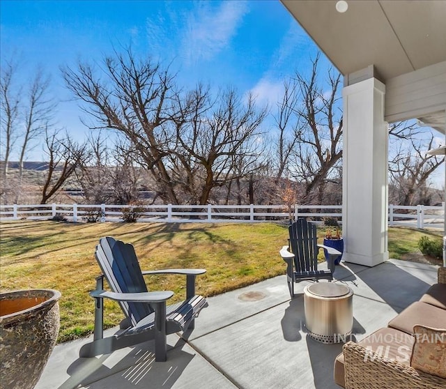 view of patio / terrace with fence