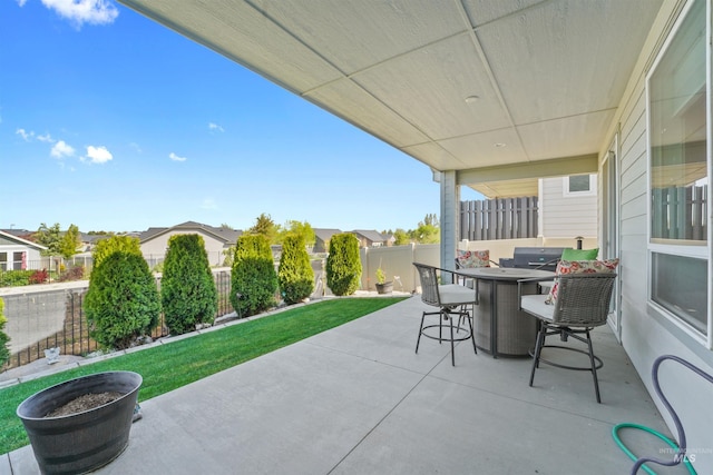 3056 E Columbus River Ct, Nampa, ID 83686 - view of patio / terrace with a fenced backyard and outdoor dining space