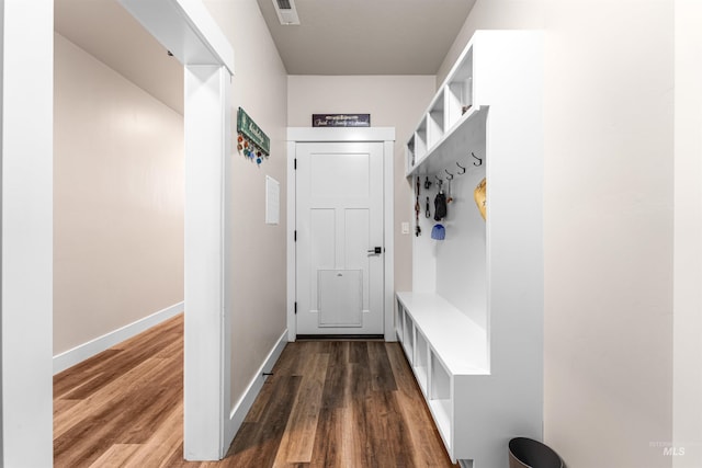 3056 E Columbus River Ct, Nampa, ID 83686 - mudroom with baseboards, visible vents, and wood finished floors