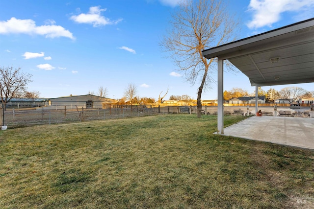 view of yard with a patio area