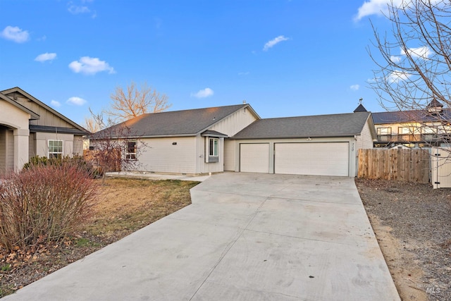 ranch-style home with a garage