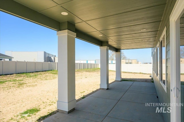 view of patio with a fenced backyard