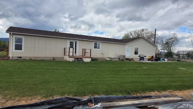 1455 S 2190 E, Malta, ID 83342 - back of house with a lawn and crawl space
