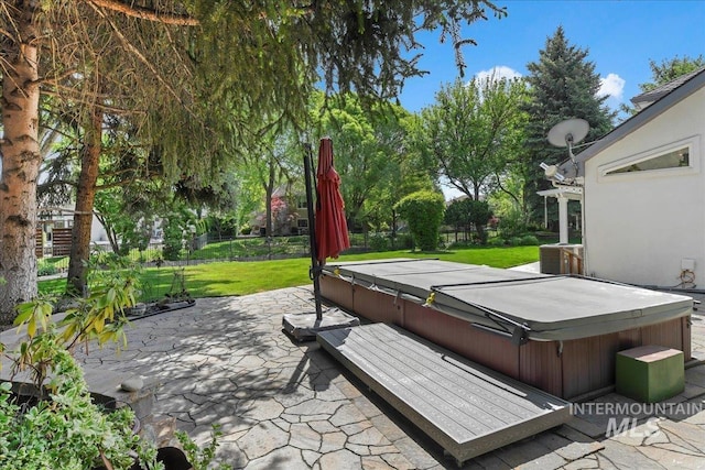5130 N Lakemont Ln, Garden City, ID 83714 - view of patio with a hot tub