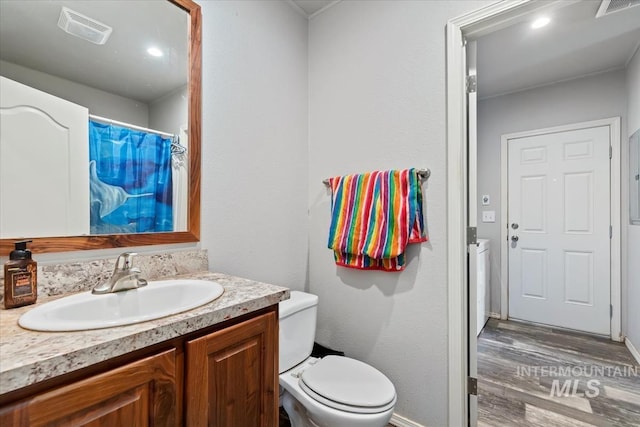 1639 Cuddy View Dr, Council, ID 83612 - bathroom featuring hardwood / wood-style flooring, vanity, and toilet