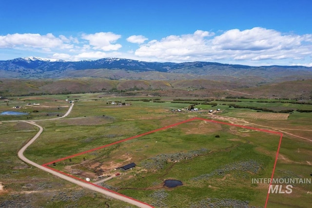1639 Cuddy View Dr, Council, ID 83612 - birds eye view of property with a mountain view and a rural view