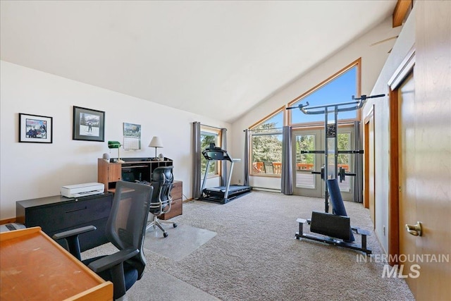 1425 Clements Rd Unit 5, Mccall, ID 83638 - office with carpet and high vaulted ceiling