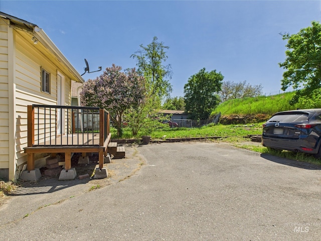 exterior space with a wooden deck