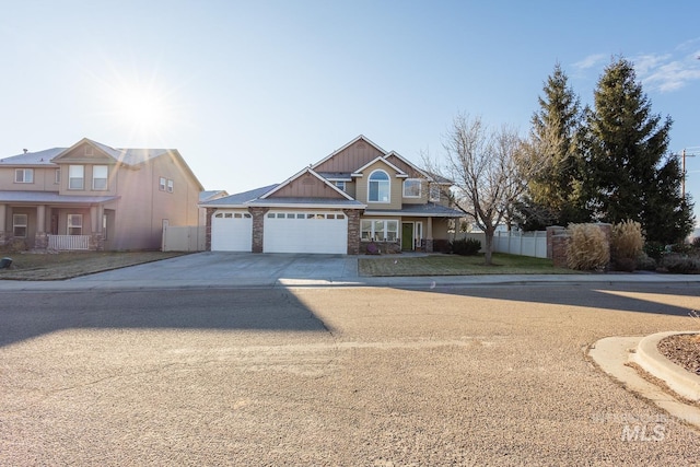 view of front of home with a garage