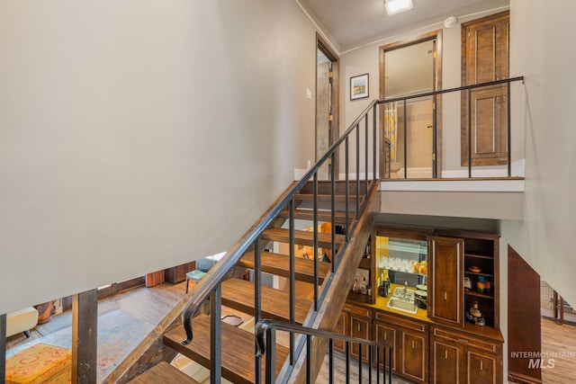 4400 W Pasadena Dr Unit 38, Boise, ID 83705 - stairway with wood finished floors and baseboards