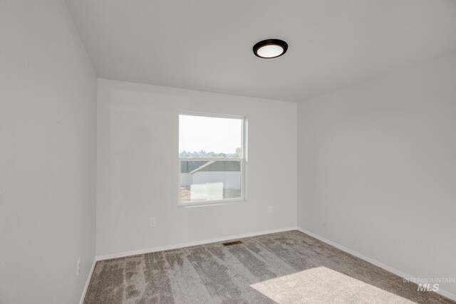 spare room featuring light colored carpet