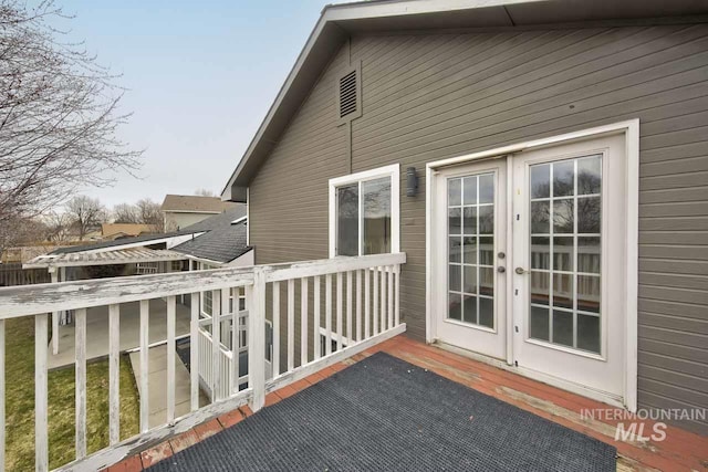 view of home's exterior with french doors