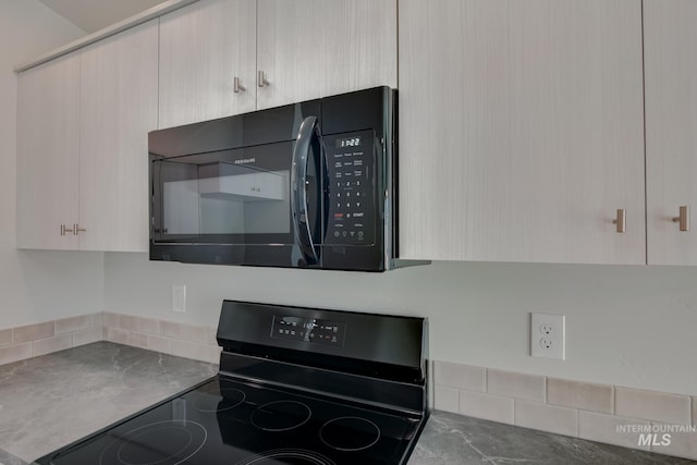 interior details with electric stove