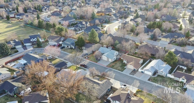 aerial view with a residential view